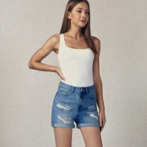 Simple Society super high rise roll cuff shorts, Size‎ 9/29,  NWT